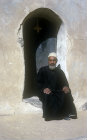 Coptic monk outside his cell, Egypt